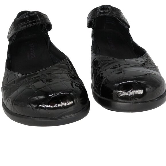 ARAVON Women's Black Patent Croc Embossed Mary Jane 'Maya' Comfort Shoes 6.5 D - Picture 6 of 12